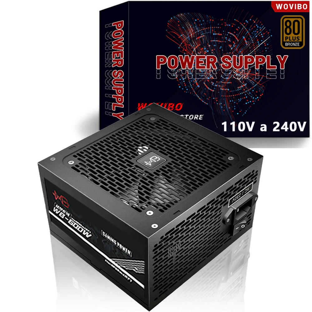 Fonte De Alimentação Para Pc psu 80PLUS Bronce 600w 110v 220v Bivolt Para Caixa De Computador Atx Ventilador De 120mm