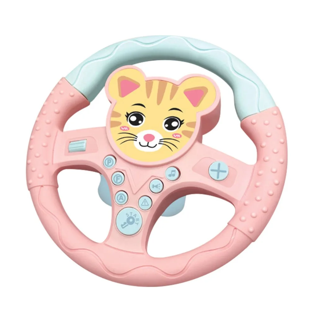 

360 ° Rotation Cartoon Copilot Steering Wheel Montessori Early Education Simulation Steering Wheel Interactive Multi Functional