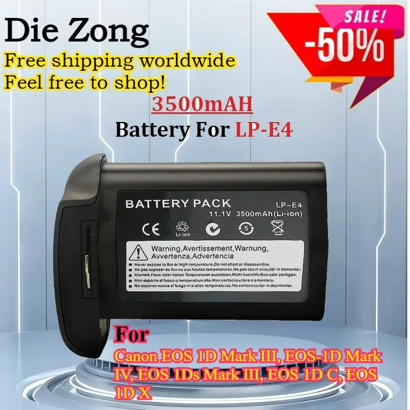

New 3500mAh LP-E4 LP E4 LPE4 camera battery For Canon 1D Mark III, Mark IV, 1Ds Mark III,