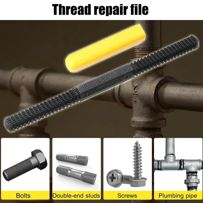 

Thread Restorer File Rustproof Carbon Steel Sturdy Pitch Gauge Multifunctional High Hardness Thread Repair Tool Restorer File