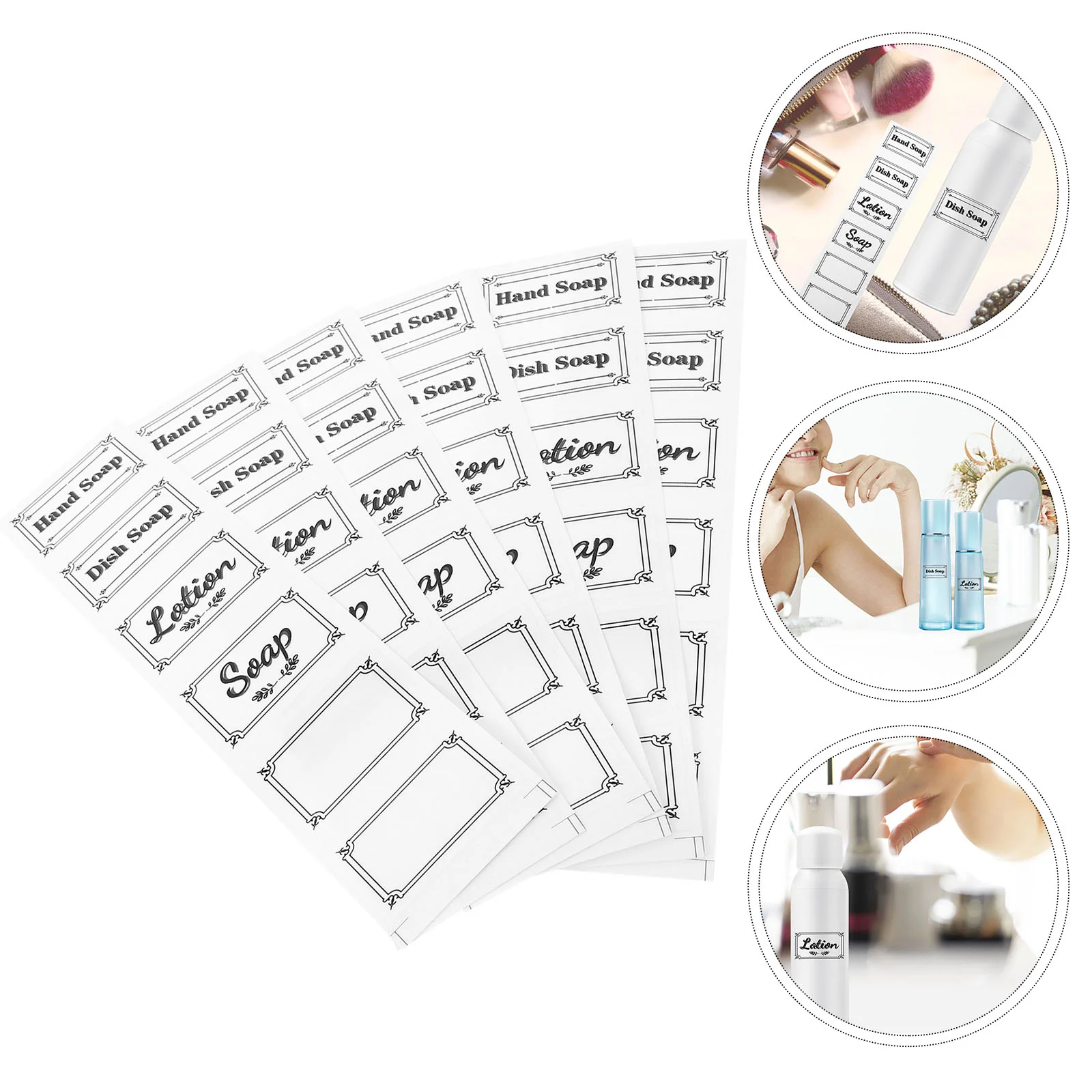 6 Pcs Shampoo Label Spray Bottles Clear Soap Stickers Detergent Decals Paper Waterproof Labels Travel Bathroom Hand