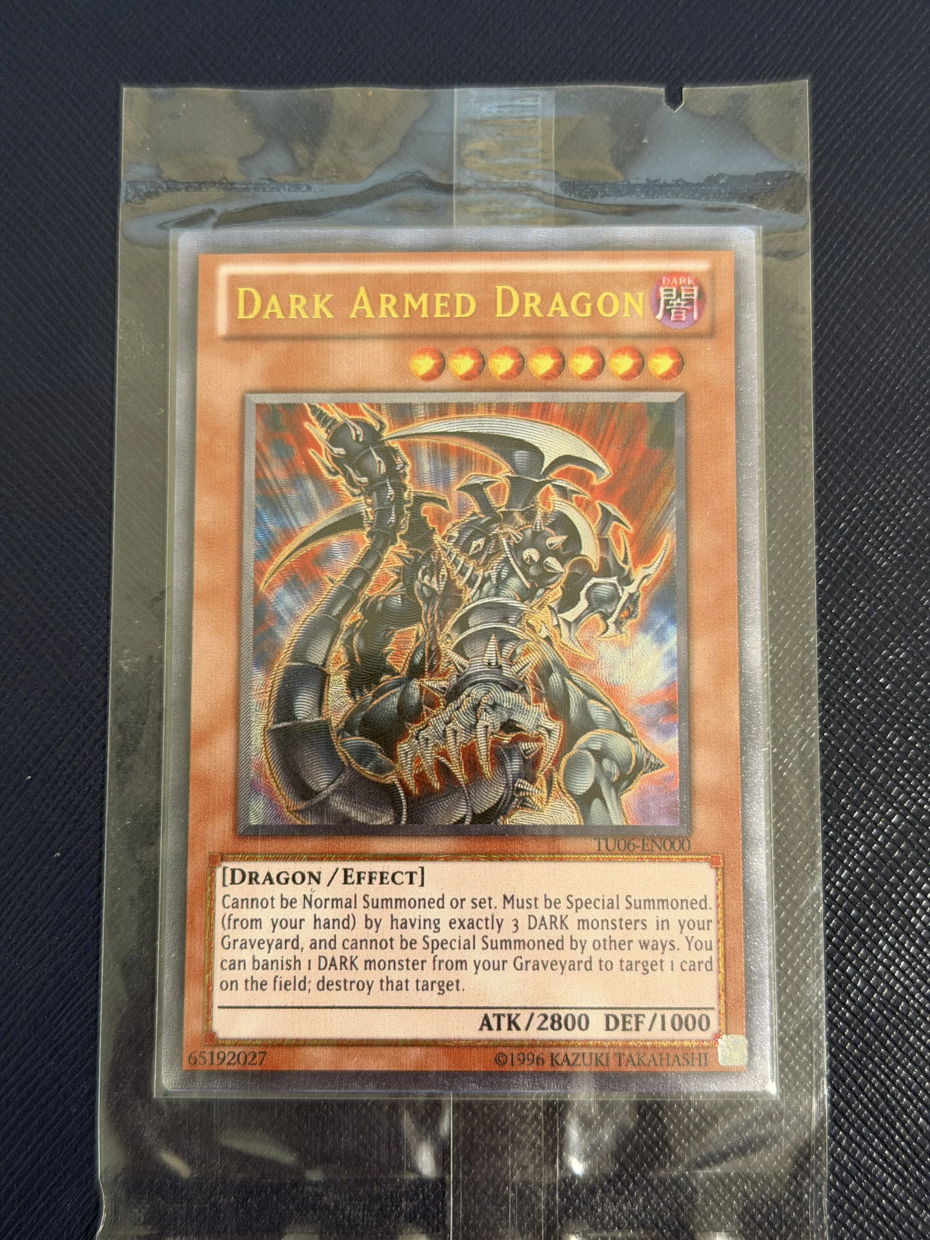 Yu-Gi-Oh! DIY Custom Card Dark Armed Dragon TU06-EN000 Ultra Rare Holographic Collectible Gift for Anime Fans Kids TCG Players C