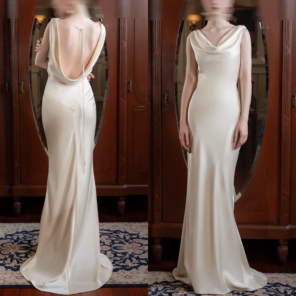 

Customized Mermaid Classic Evening Dress High Quality Sleeveless Homecoming Dresses Modern Backless Open Back Vestido De Festa