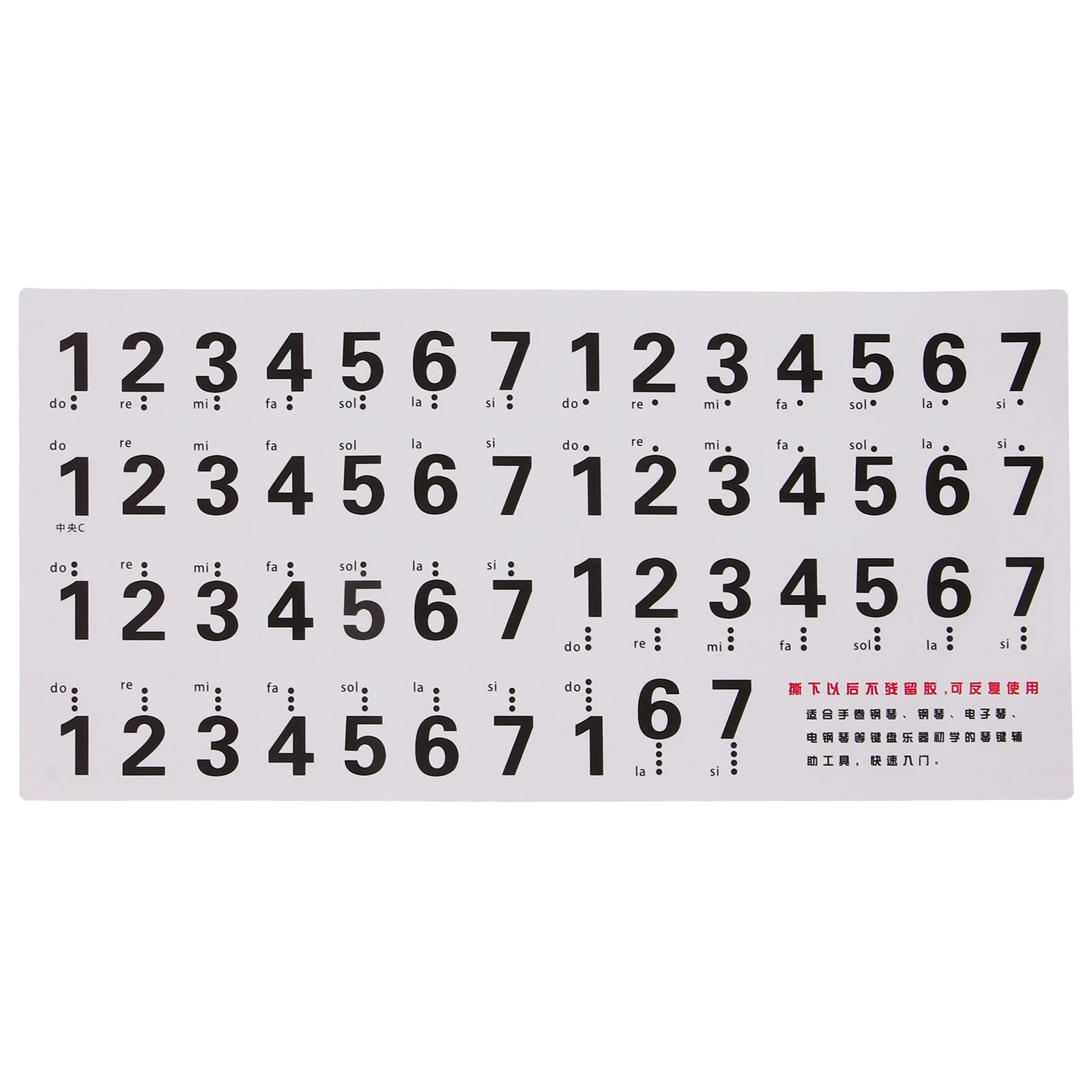 

1 Set Piano Keyboard Stickers Decorative Number Labels For Learning Anti-Sweat Wear-Resistant Easy Stick Remove Suitable All