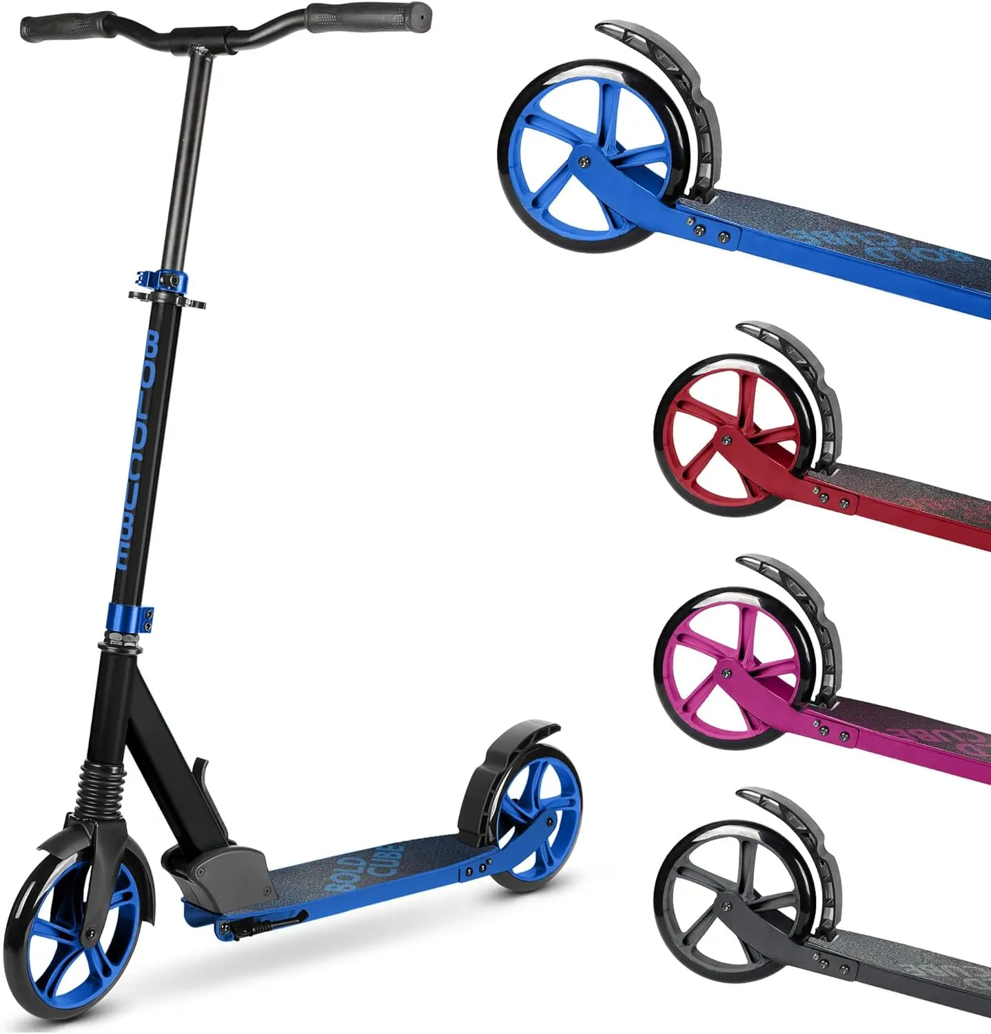 

Big 2-Wheel Scooter for Kids & Teens Ages 7+ | Front Suspension, 200MM Wheels, Height Adjustable 86-111 cm