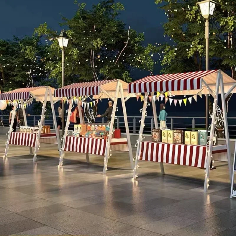

Market stalls display racks steel-wood night market stalls floats promotional display platforms stalls mobile and foldable