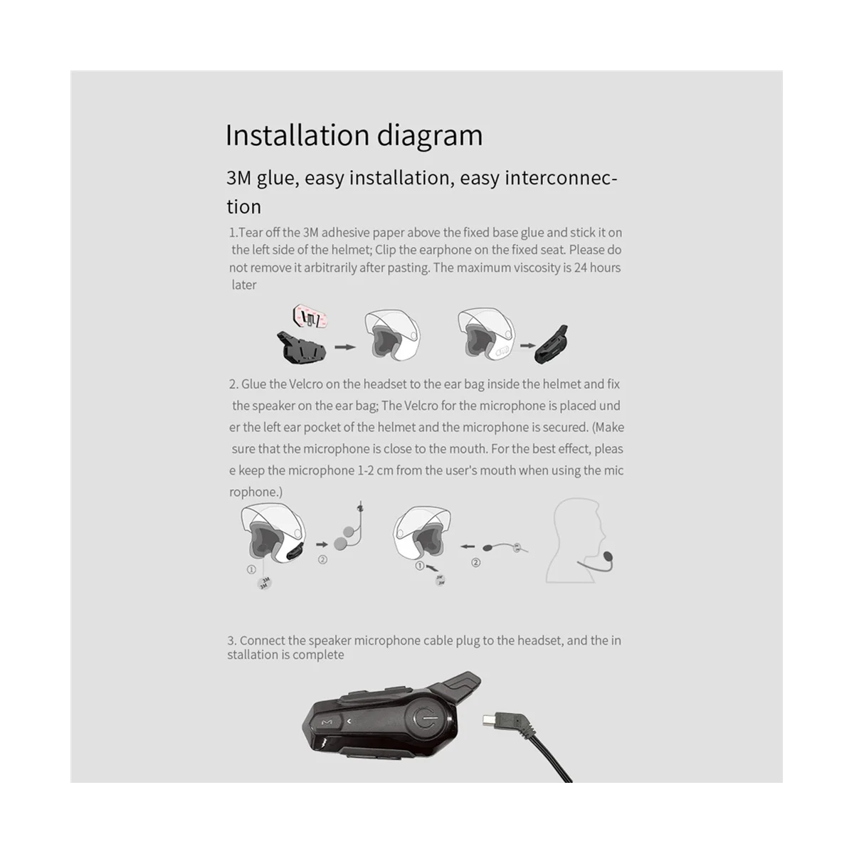 

BT5.0 Motorcycle Headset Intercom Interconnection Outdoor Riding Helmet Headset with DSP+ Noise Reduction Function