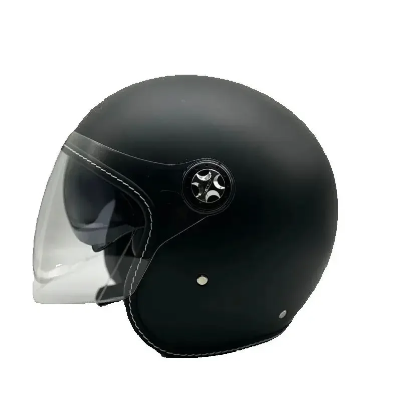 خوذة ريترو للدراجات النارية بعدسة مزدوجة مفتوحة الوجه معتمدة من DOT ECE خوذة بيضاء للسلامة للرجال والنساء بمقاسات S M L XL XXL #1