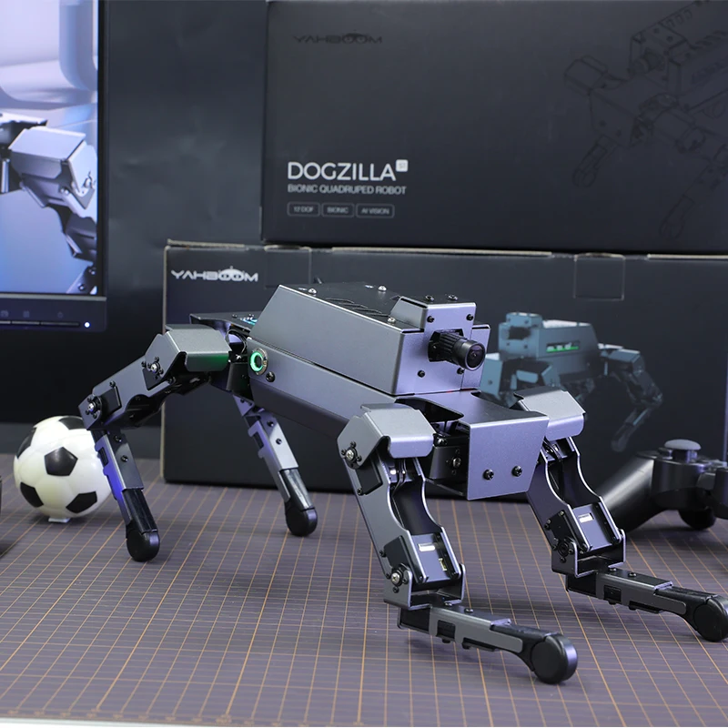 Yahboom Perro Robot Biónico AI Quadruped Con Raspberry Pi 5, Programación Python Y ROS2, Reconocimiento Facial Y Visual, Navegación Por Mapeo LIDAR, Voz Y Control Por Cámara