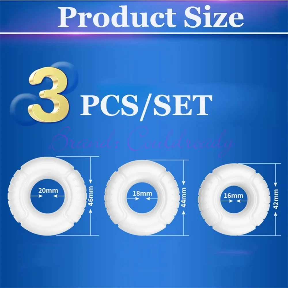 Durable Silicone Cock Rings For Men Penis Delay Ejaculation Lasting Semen Lock Ring Sex Toys Dick Enlargement Adult Male