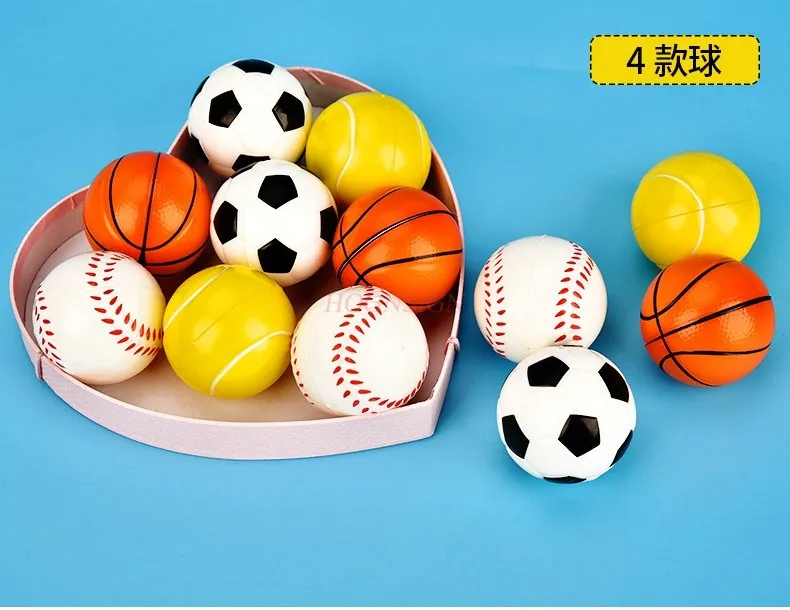 12 pezzi di palla in spugna morbida e solida, racchetta elastica, basket, calcio, tennis, mini palla per asilo giocattolo per bambini