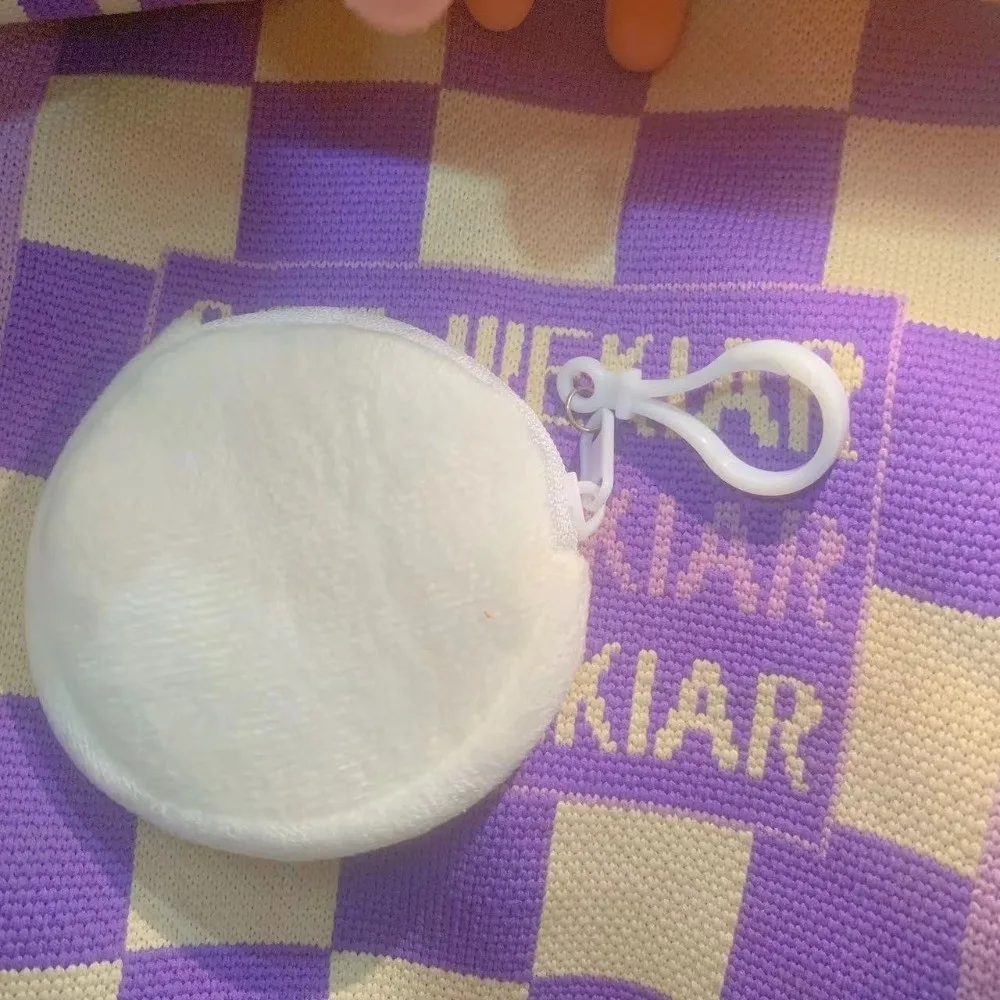 

New Solid Color Coin Purse Round Shape ID Card Bag Cute Kawaii Style Keychain Wallet Commute