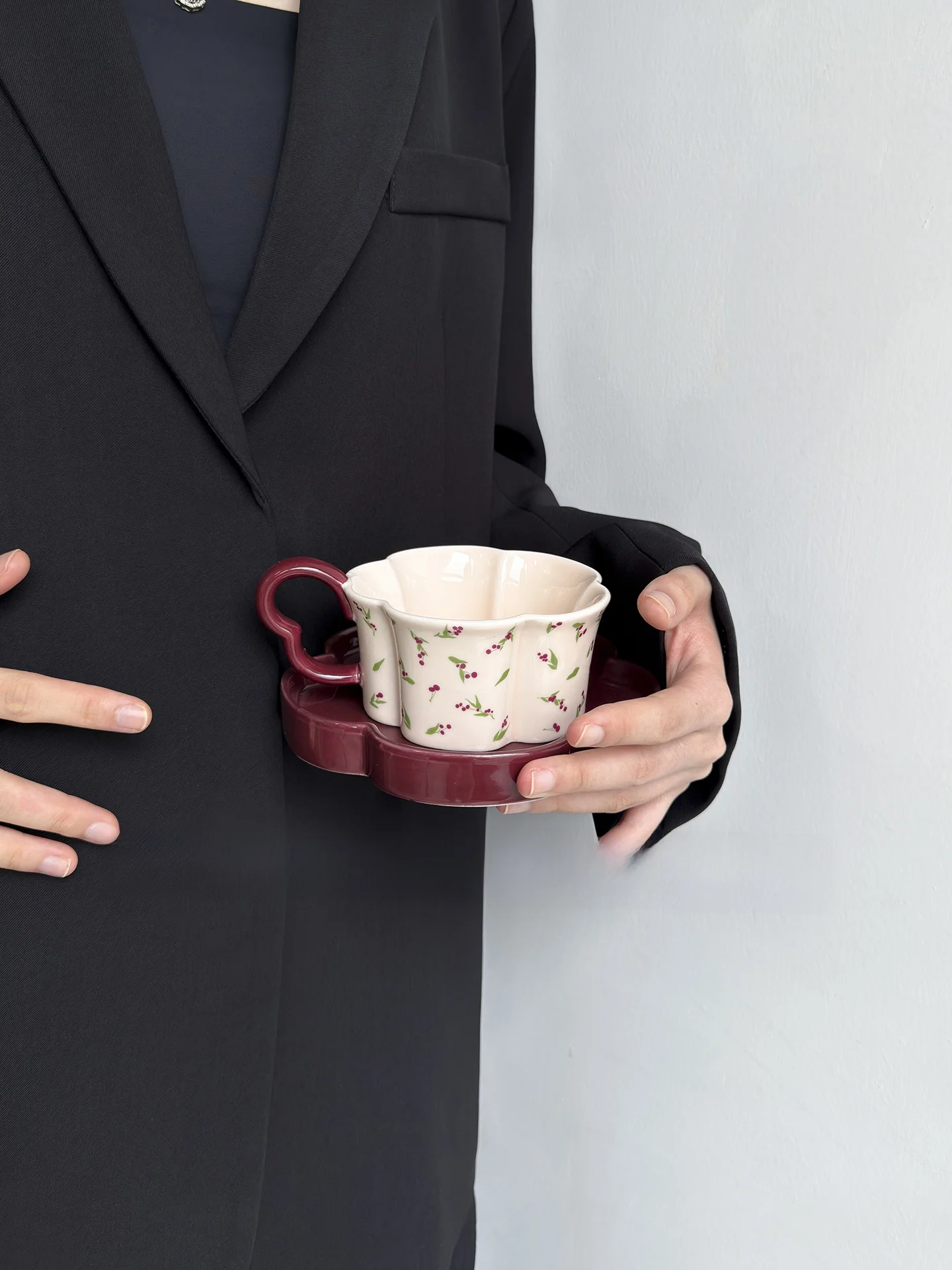 Retro Kiraz Desenli Seramik Ka - Young Tea Coffee incelemesi ve fiyatı