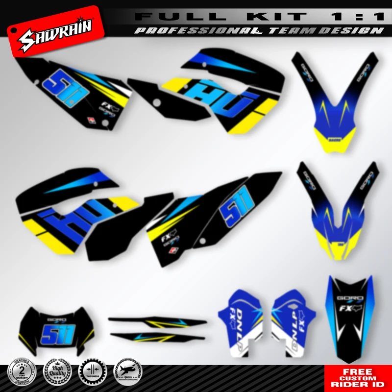 

Sawrain Pit Dirt Bike Waterproof Protection Sticker Custom Team Graphics&Number Decals For HUSABERG TE 2011 2012 Fashion Design