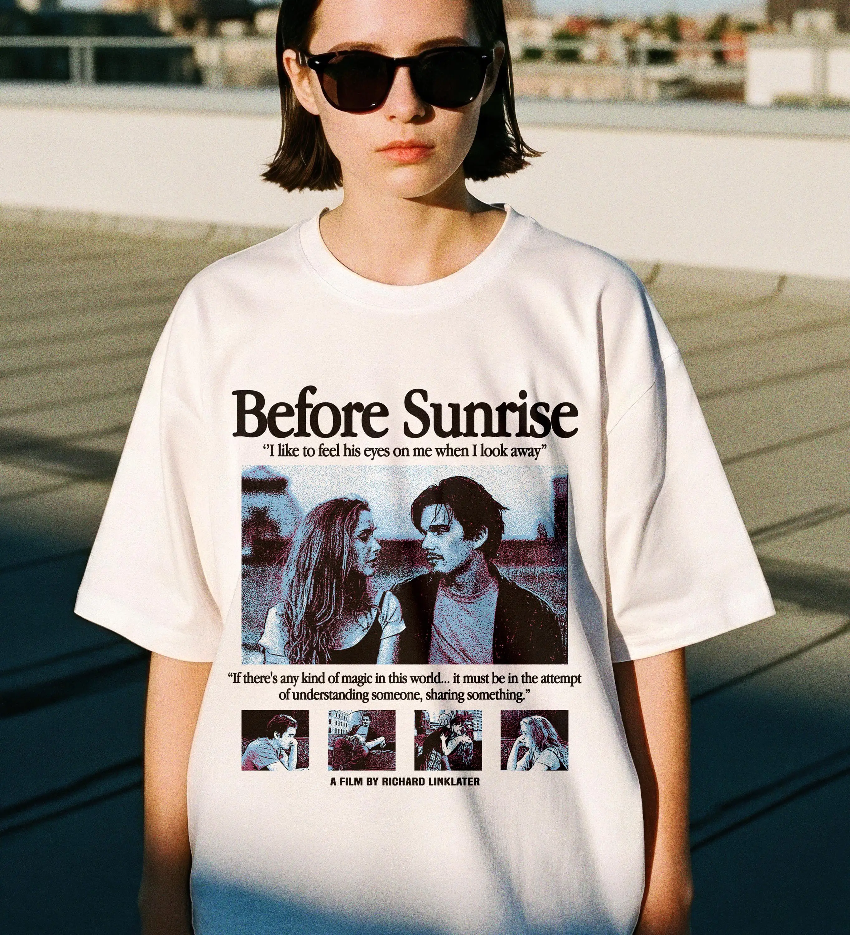 2026 before Sunrise 1995 T-Shirt Ethan Hawke Richard Linklater Vienna Romantic Film Tribute Unisex Tee for Men And Women