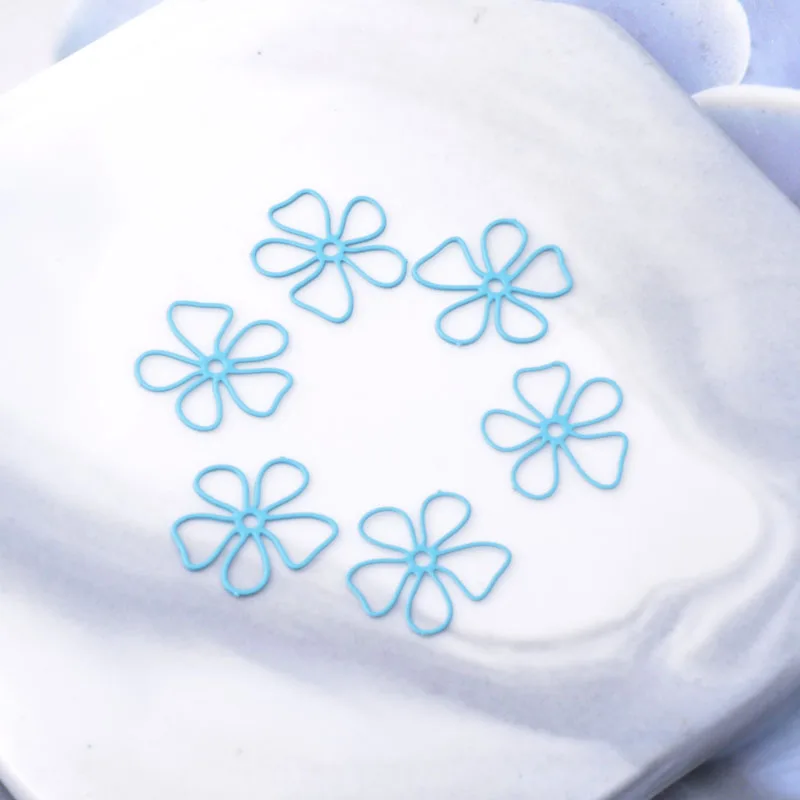 50 Stück Ac12657 20mm Bunte Blumen Filigran Anhänger Verbinder Hohlanhänger DIY Schmuckherstellung – Detail 2