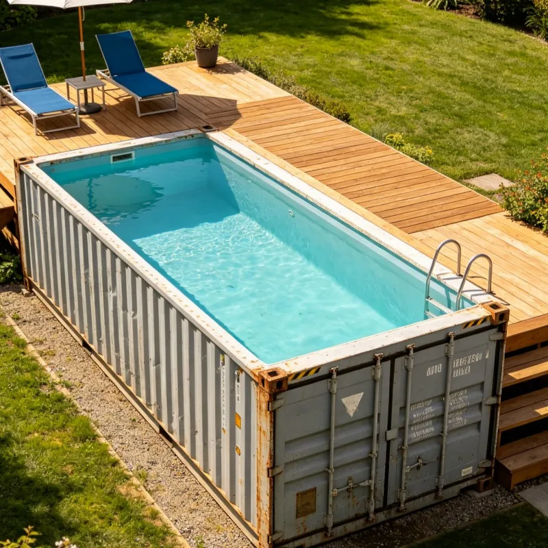 Customized Steel Frame Container Pool Detachable Portable Type Outdoor Yard Pool Whole Family Vacation Use