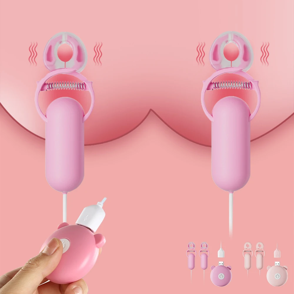 10 Frequency Nipple Clamps Vibrating Breast Clips Nipple Stimulator Wired Vibrators Egg Sex Toys for Women Couples Fun