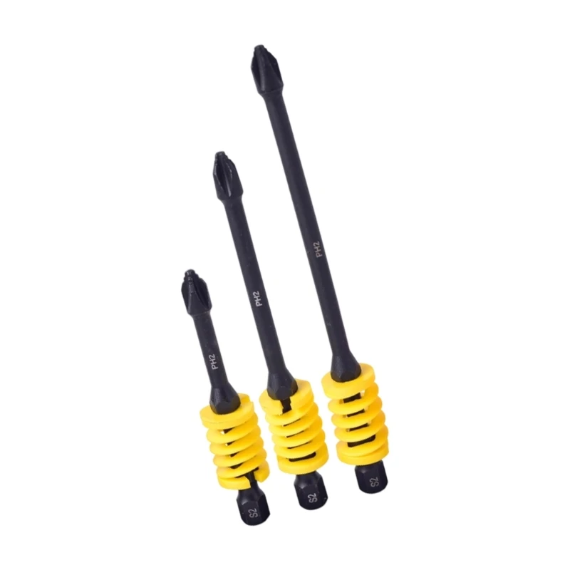 Q5WD Auto Releasing Screwdriver Heads Enhances Grip Teeth Three Length Variation 3pcs