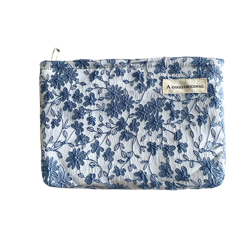 Ricamo Ins sacchetto cosmetico pochette grandi borse Organizer per il trucco sacchetto cosmetico coreano donna simpatica custodia da toilette per la