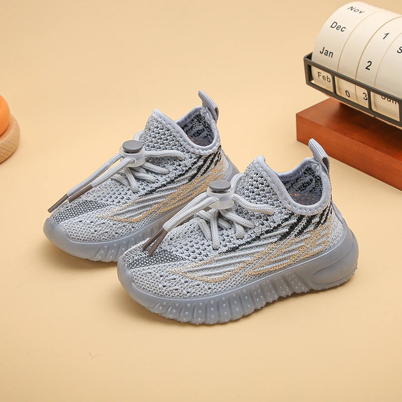 Boy Girl Lightweight Coconut Shoes Kids Spring and Autumn Sneakers Soft Breathable Running Knitting Infant Teenage Mesh Sports