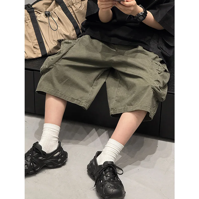 Baoduo children's clothing boys tooling shorts summer thin 2025 new summer pants tide five-point pants