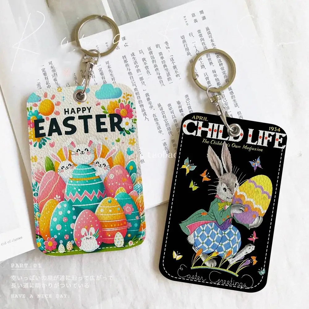 

Классический праздничный пасхальный ретро 1 шт. держатель для карт из искусственной кожи брелок для ключей дверной замок бирки доступа чехол для удостоверения личности брелок для карт