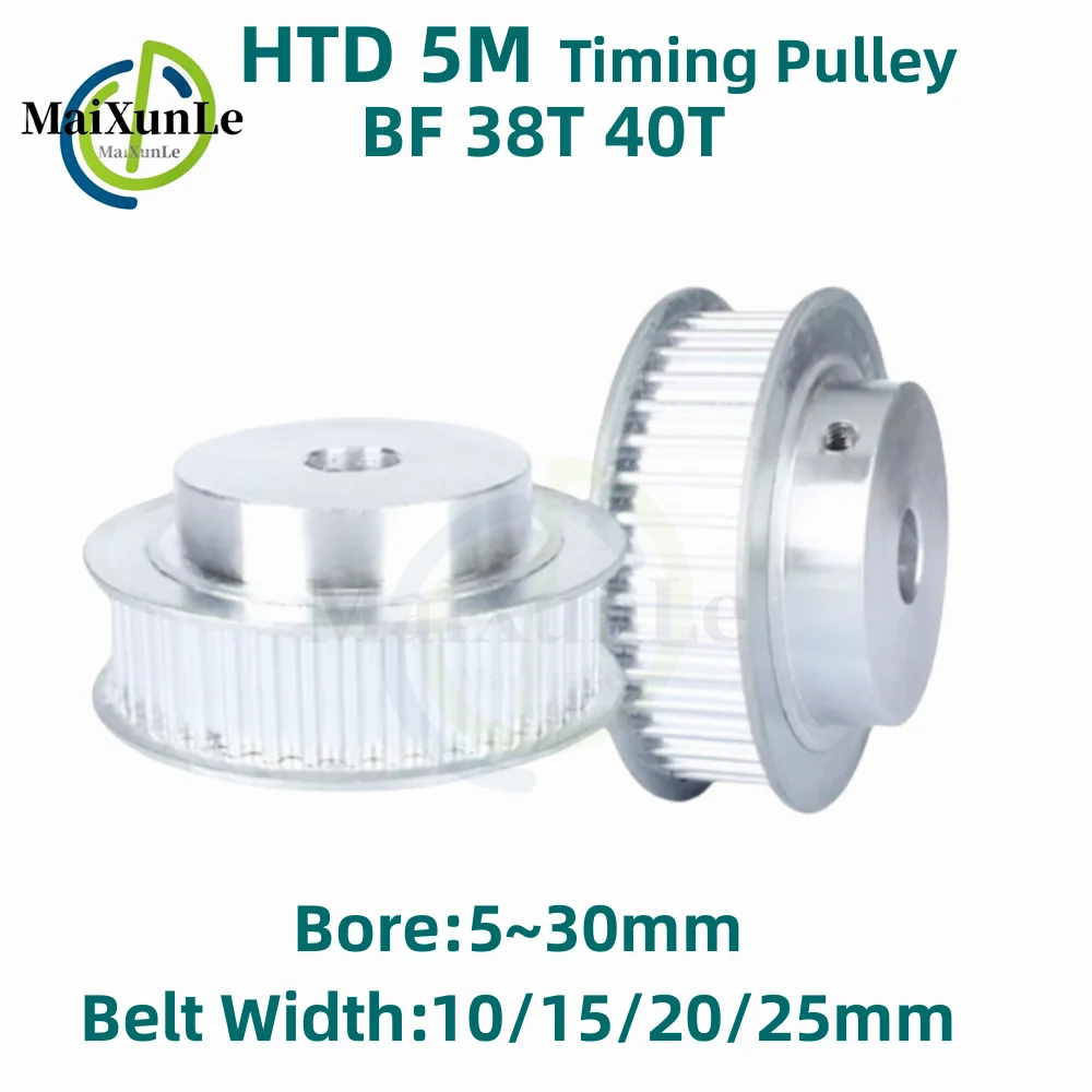 

HTD 5M Timing Pulley BF Type 38/40 Teeth Bore 5mm-30mm for 10/15/20/25mm Width Belt Used In Linear Pulley 5GT