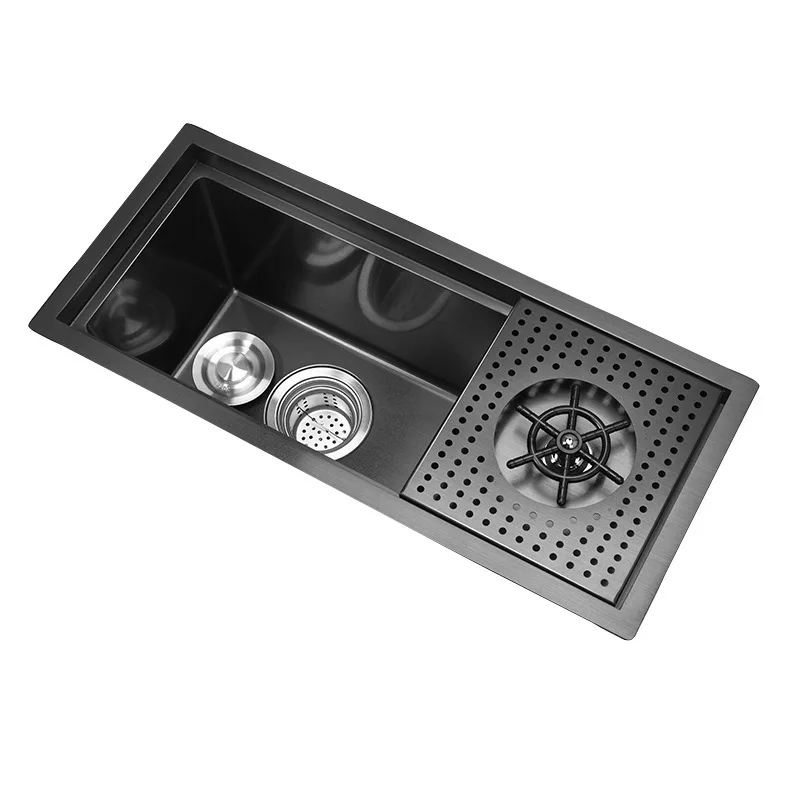 

Kitchen Invisible Sink Bar Large Single Stainless Steel Nakajima Small with Cover Cup Washer Handmade