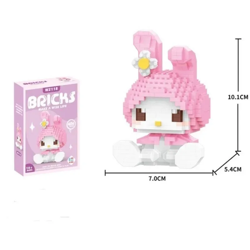 Building Block Sanrio Anime Figure Kuromi Assembled Toys Decorative Ornament Model My Melody Children's Puzzle Gifts