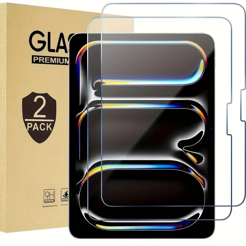2Pcs For 2024 iPad Air 11 13 M2 Pro 11 13 M4 Tempered Glass Screen Protector Film for 10th 10.5 10.2 7 8 9th 11th