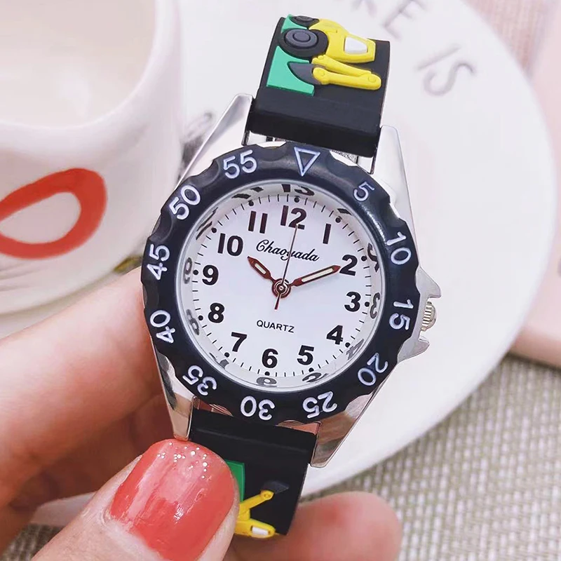 Hello baby-relojes deportivos impermeables para niños y niñas, relojes de cuarzo con excavadora de silicona de dibujos animados, para estudiantes y niños pequeños