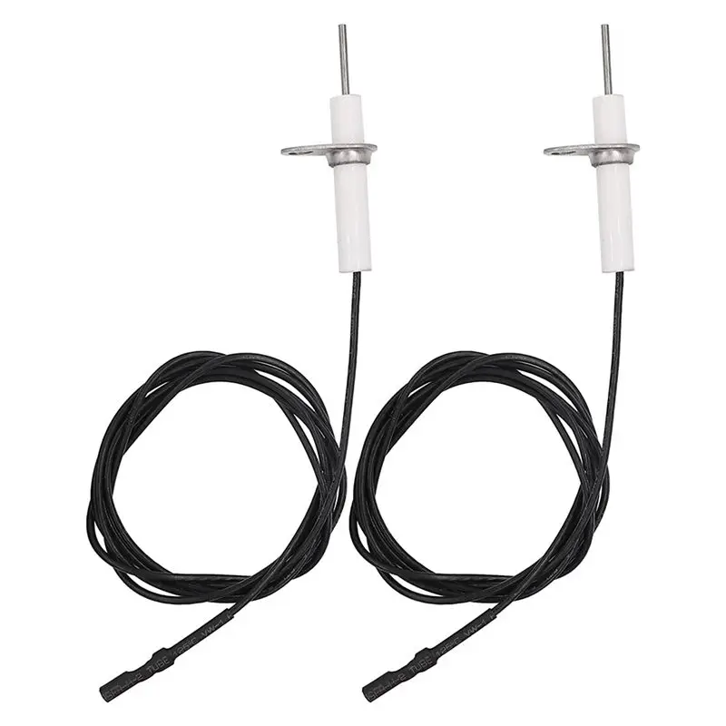 ABNH 2Pc 38Inch Ignitor Wire & Ceramic Electrode Assembly,Ignition Electrode Can DIY Bending for Gas Ceramic Plug Ignition
