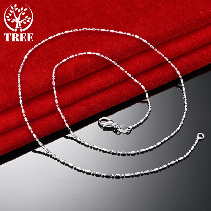 

ALITREE 925 Sterling Silver Bamboo Bead Necklace For Women Man 40-75cm Chain Wedding Accessories Party Birthday Fashion Jewelry