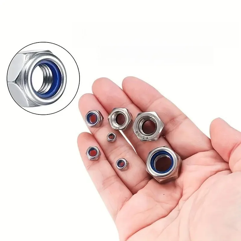 

220 Piece Stainless Steel Metric Lock Nut Kit Nylon Embedded Hexagonal Lock Nut M3-12