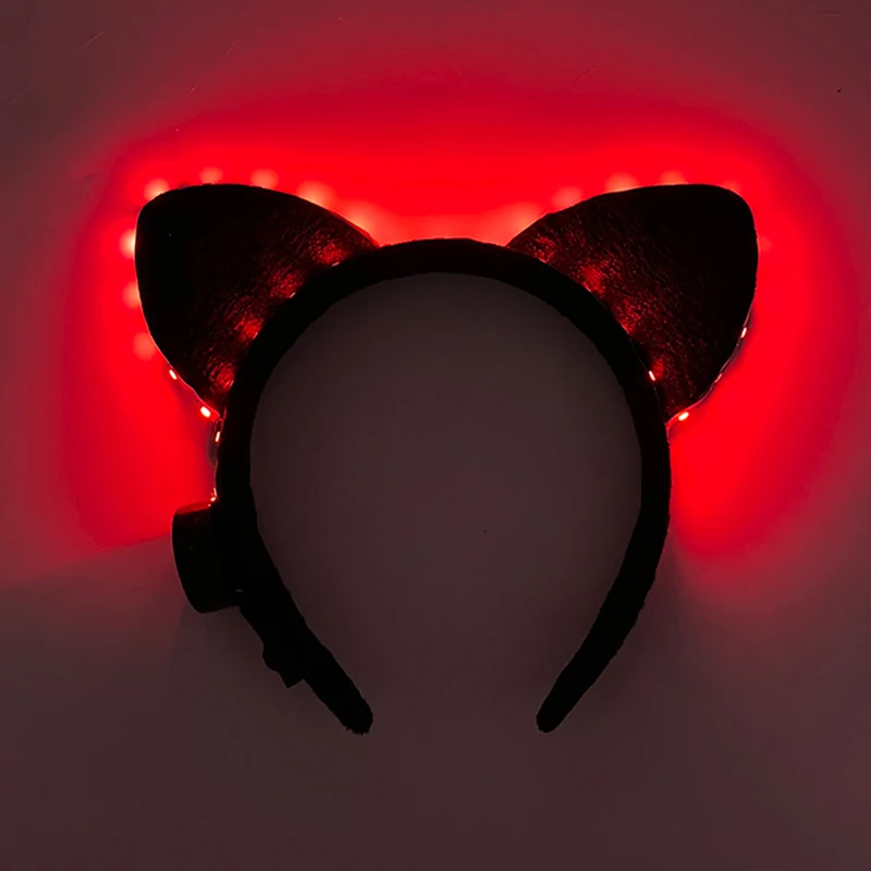Gorąco sprzedająca się urocza opaska na uszy LED Glow Cat Ear Hairband Birthday Masquerade Holiday Festival Glow Props Cute Light Up Cosplay Cat Headband — zdjęcie 5