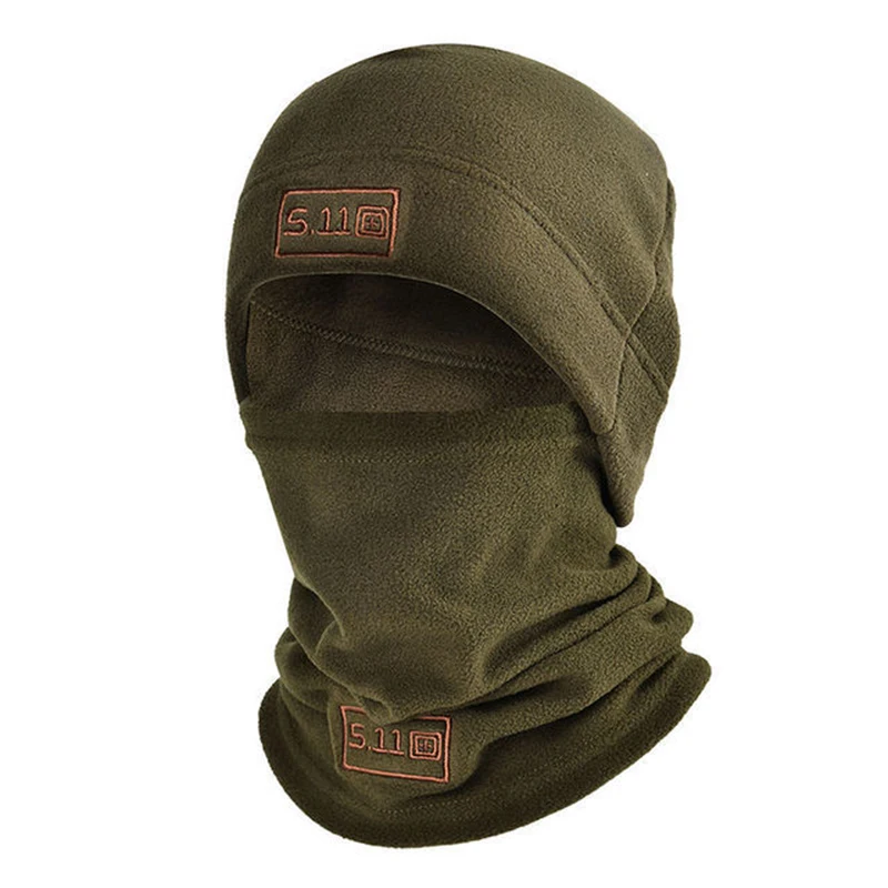 Winter Warm Men\'s Coral Fleece Hat Scarf Neck Wool Face Mask Unisex Tactical Military Sports Scarf Hat Women