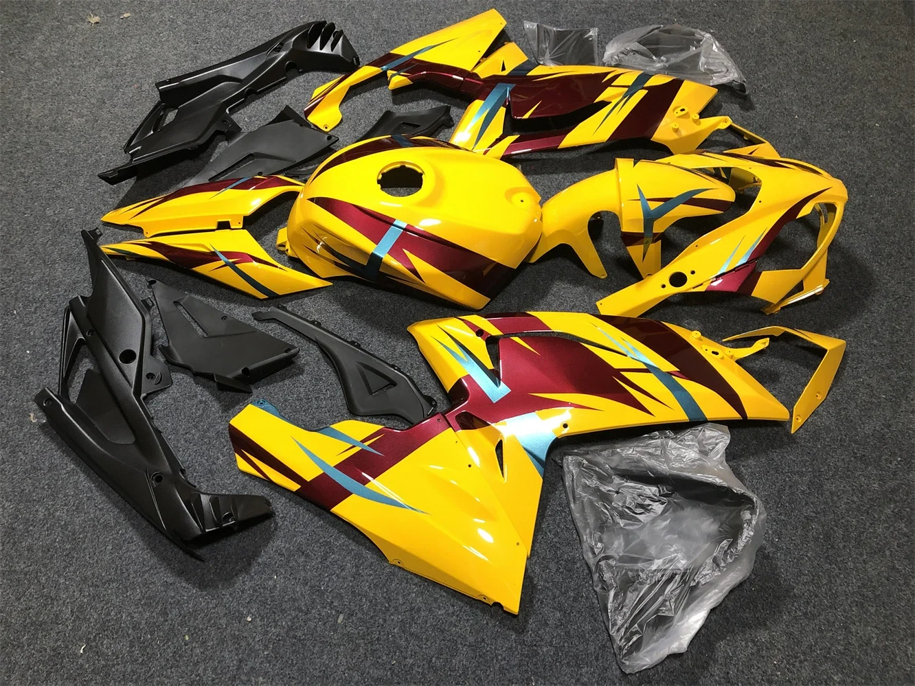 4Gifts New ABS Motorcycle Whole Fairings Kit Fit For Aprilia RS125 2006 2007 2008 2009 2010 2011 Bodywork Set Golden yellow