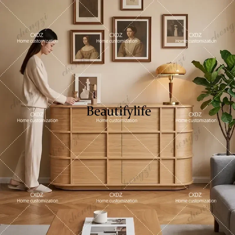 French Retro Style Log Chest Storage Cabinet Living Room Wall Side Table Sofa End Table Bedroom Bedside Nightstand Drawer
