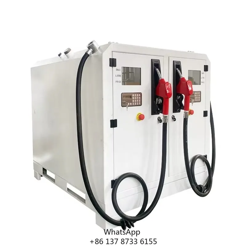 Portable Fuel Station 220v 750W Electric Oil Diesel Dispenser Pump Mobile Gas Station With 2000L Fuel Tank