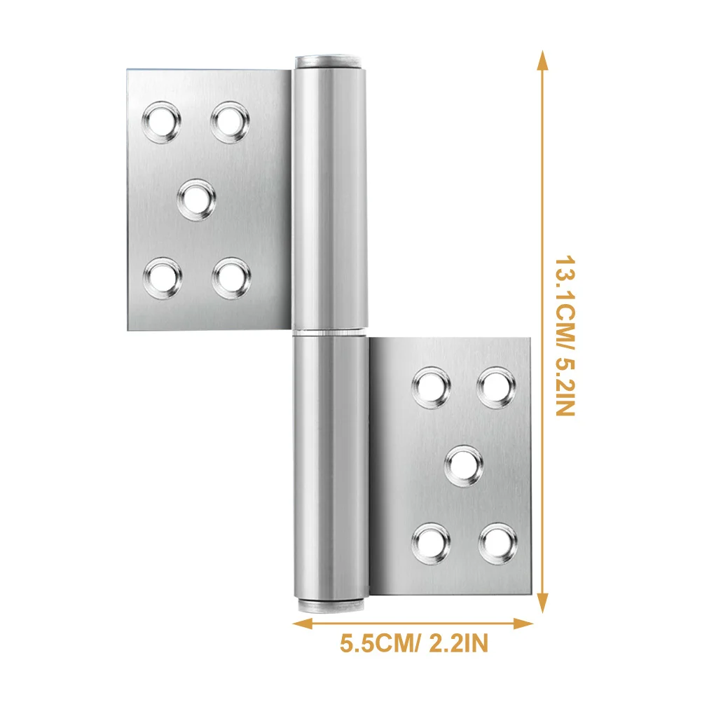 

1 Pair Stainless Steel Flag Hinges Heavy Duty Lift Off Detachable Door Hinges For Interior Exterior Garage Gate Cabinet Shutter