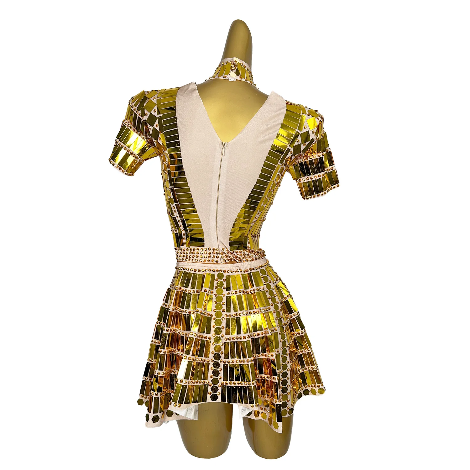 Mini robe à paillettes pour femmes, costume de batterie en biscuits, robes d'anniversaire, justaucorps de boîte de nuit sexy, ensemble 2 pièces, veanghuanghuang