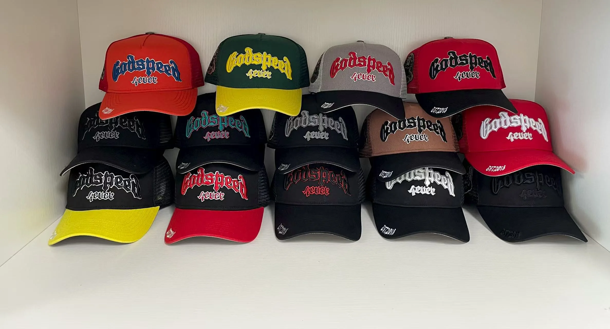 GOD SPEED High Street Baseball Cap Glitter Embroidered Letters Washed out Style Fashionable Casual Cotton Hat for Youth