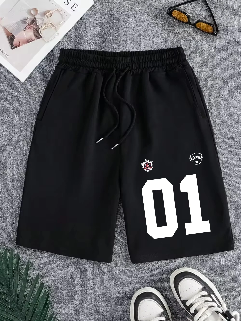 

Legendary 1868 01 Prints Pants Mens Basics High Waisted Wide Knee Length Shorts Summer Oversized Shorts Casual Pocket Clothes