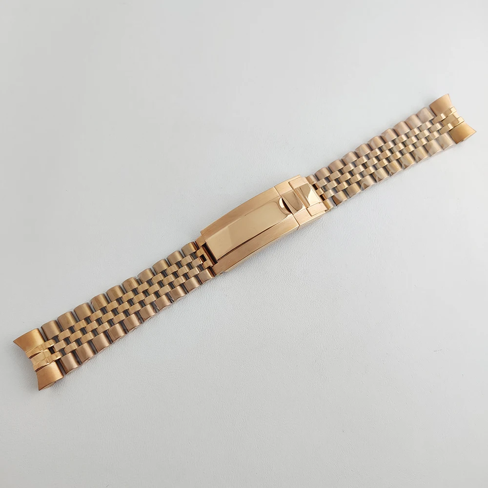 Gelang 20Mm Gelang Jam Tangan Baja Tahan Karat Kualitas Tinggi untuk Gelang Wanita Pria Aksesori Tali Jam Logam Padat Perak