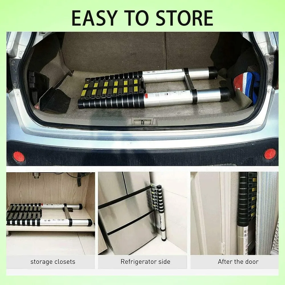 Adjustable Ladder Extender PRO: Fits Steps 4.921-7.875 High, Stabilizer and Leveler for Safety Ladders