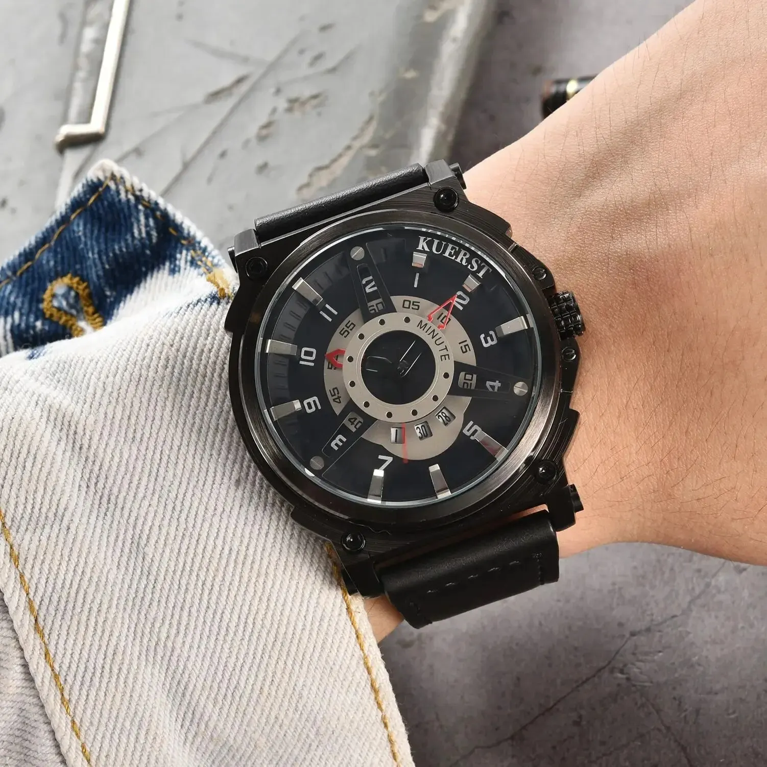 KUERST Teen Student Belt New and Unique Quartz Watch Waterproof/calendar, Taking the Direction of the Car Dial Dial Design Style