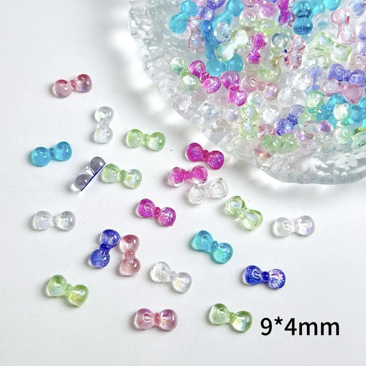 50 STKS Schattige Doorschijnende Mini Banden Hars Nagel Charmes Creatieve Jelly Gekleurde Banden Nail Art Decoraties voor DIY Nagels Ornamenten