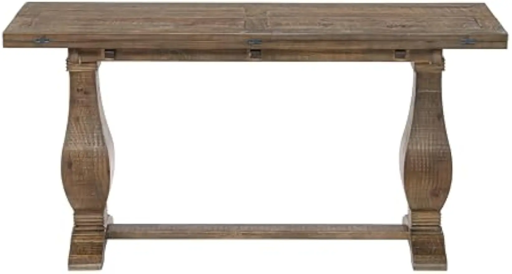 Console Table Modular Flip Top Dining or Accent Solid Natural Wood Reclaimed Natural with wormwood and purposeful distress