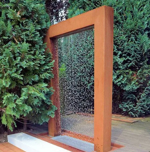 outdoor Fountain Garden Corten steel water fall fountain for pool outdoor